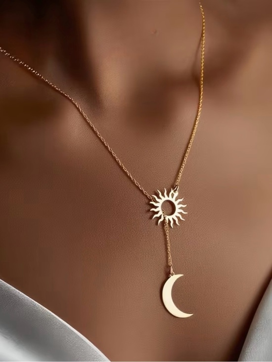 Anthropologie Jewelry - NEW! Elegant Gold Sun and Crescent Moon Lariat Necklace. Sun & Moon ☀️🌙 A6-211